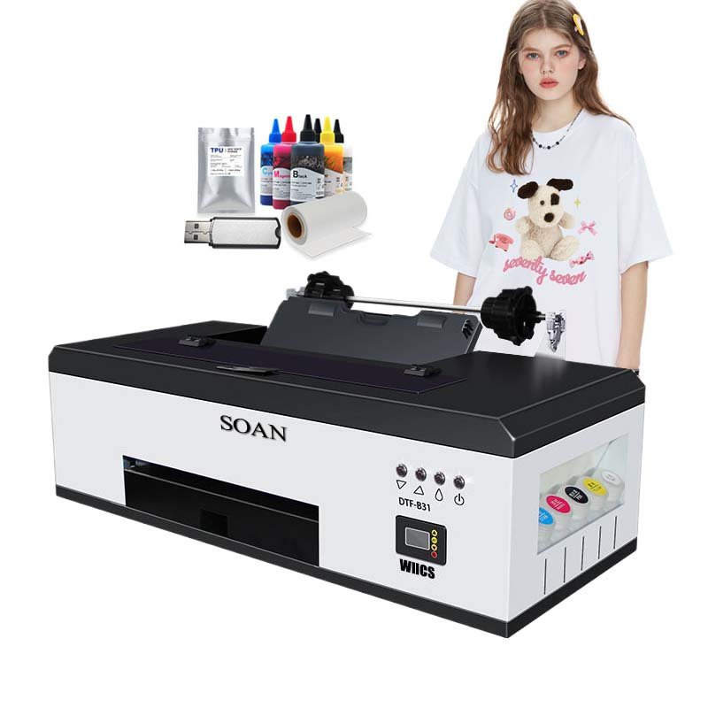 Soan good price 12 INCHES A3 Dtf Printer machine A3 SIZE Pet Film Heat Transfer Dtf Printer T-shirt fabrics bags