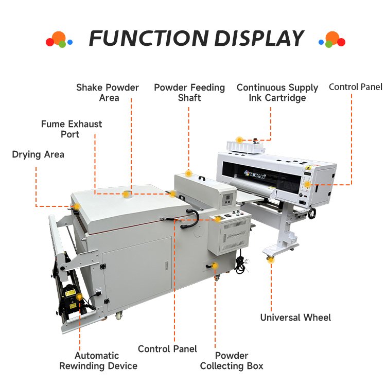 Dual I3200 xp600 A1 A1+ 24 inch DTF Printer 60 cm Direct To Film DTF Printer With dtf Shaking Powder Machine for T-shirt