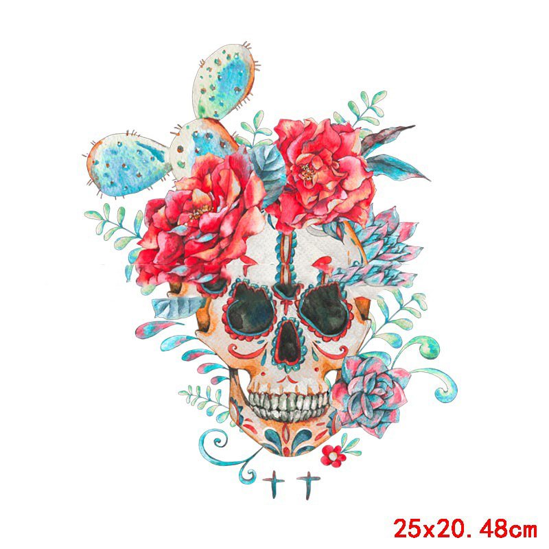 Factory custom skull heat transfers heat press sticker transfer printing designs logo dtf film iron on transfer print