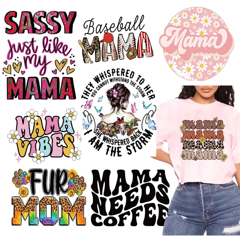 Factory Custom Heat Transfer Printing Design for T-Shirts Mother's Day T Shirt Transfer