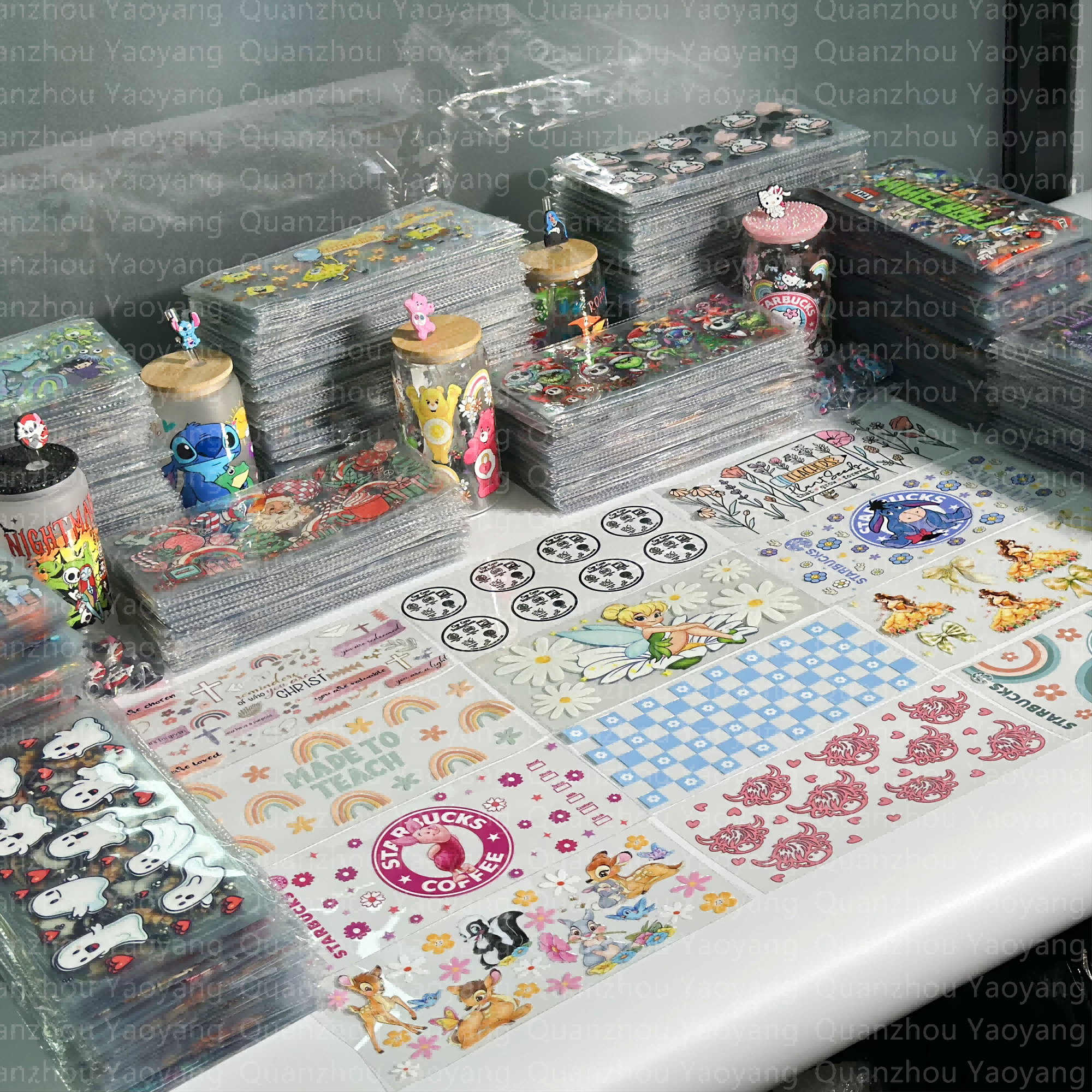 3D Waterproof custom logo sticker transfers libby wrap sticker for cups uv sticker pen wraps uv dtf
