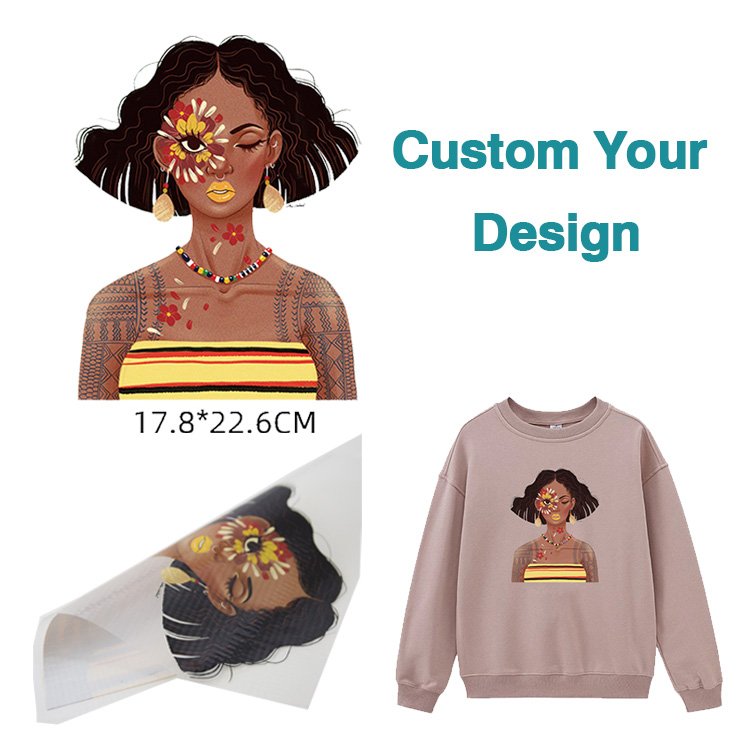 DTF Printed Design Custom Your DIY Figure Logo Labels Heat Press Transfer Digital Printing for Hoodies
