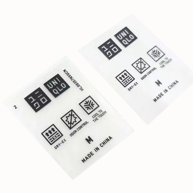 Custom 2024 cheapest clothing heat transfer label with size wash mark label clothing care label