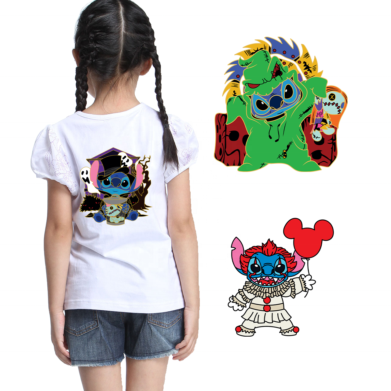 Wholesale waterproof vinyl sticker dtf transfers cartoon screen transfer printing ready to ship custom heat transfer for t-shirt