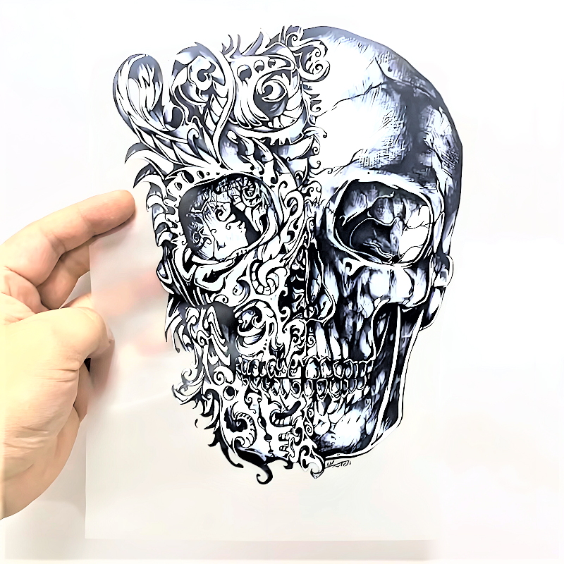 Custom Screenprint Screen Printing Transfer Sticker Designs Skull Pattern Logo plastisol Heat Transfer For t-shirt