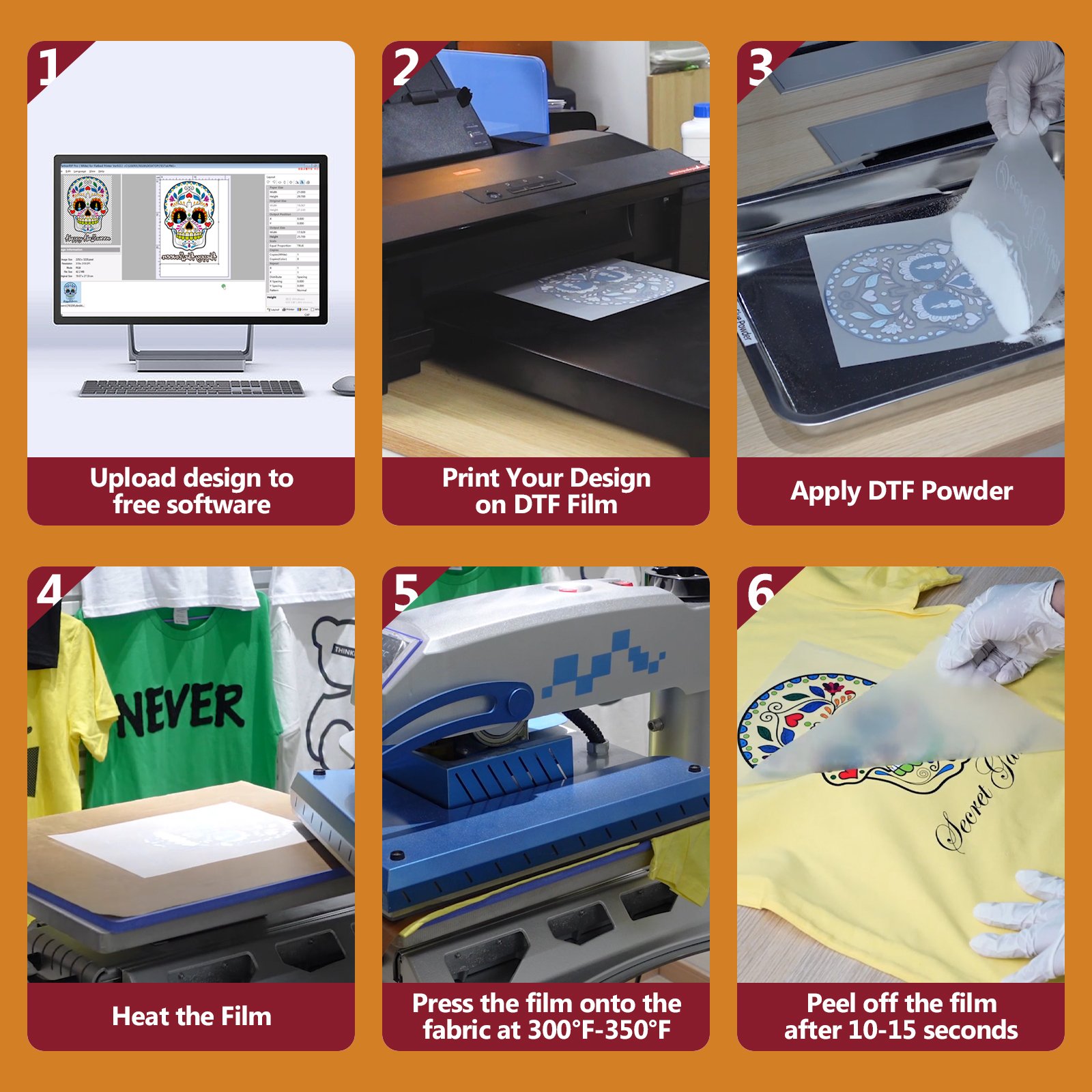 Wholesale Custom Screen Printing Heat Transfers DTF Transfer Film For Clothing Printing