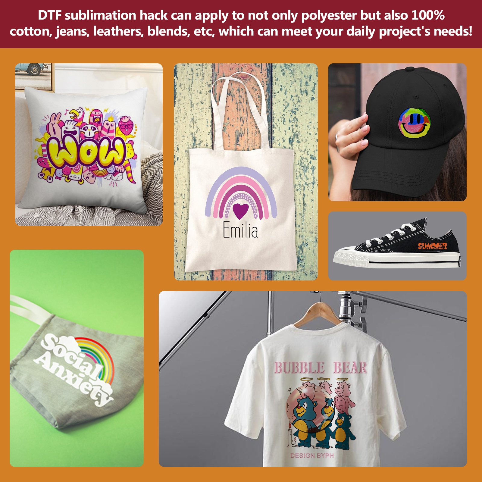 Wholesale Custom Screen Printing Heat Transfers DTF Transfer Film For Clothing Printing