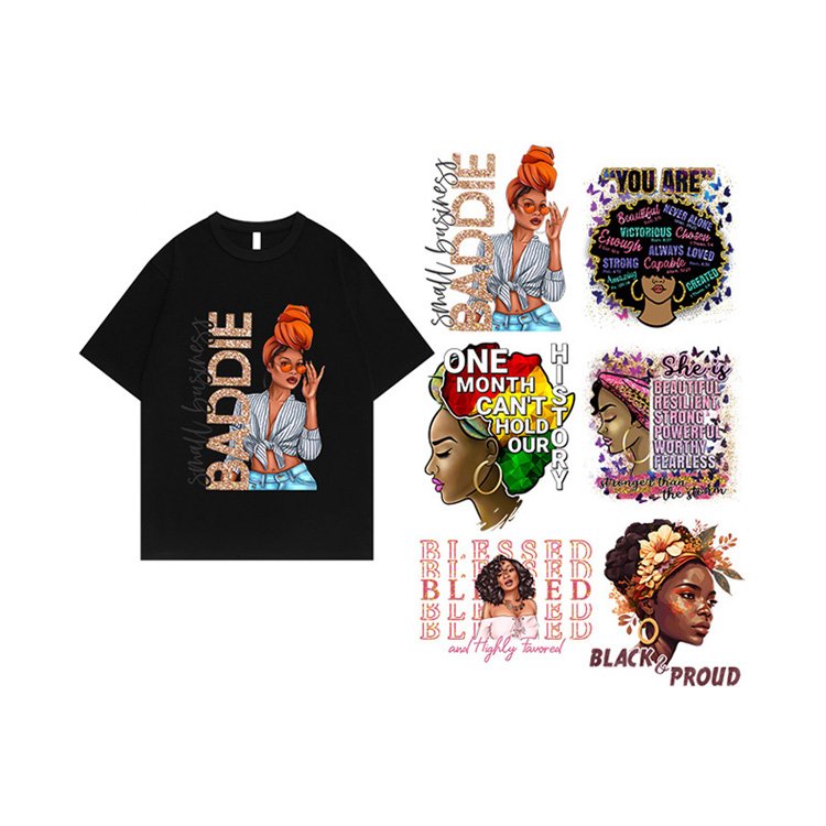 High Quality Dtf Heat Transfer Stickers T-Shirts Garments Custom Print For Girls Flowers