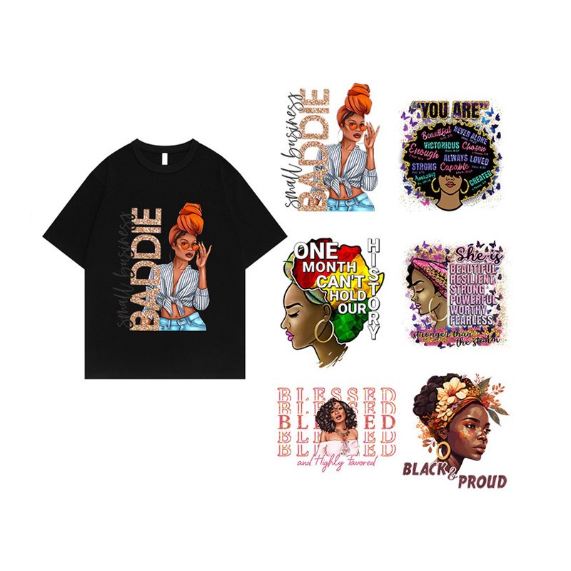 High Quality Dtf Heat Transfer Stickers T-Shirts Garments Custom Print For Girls Flowers