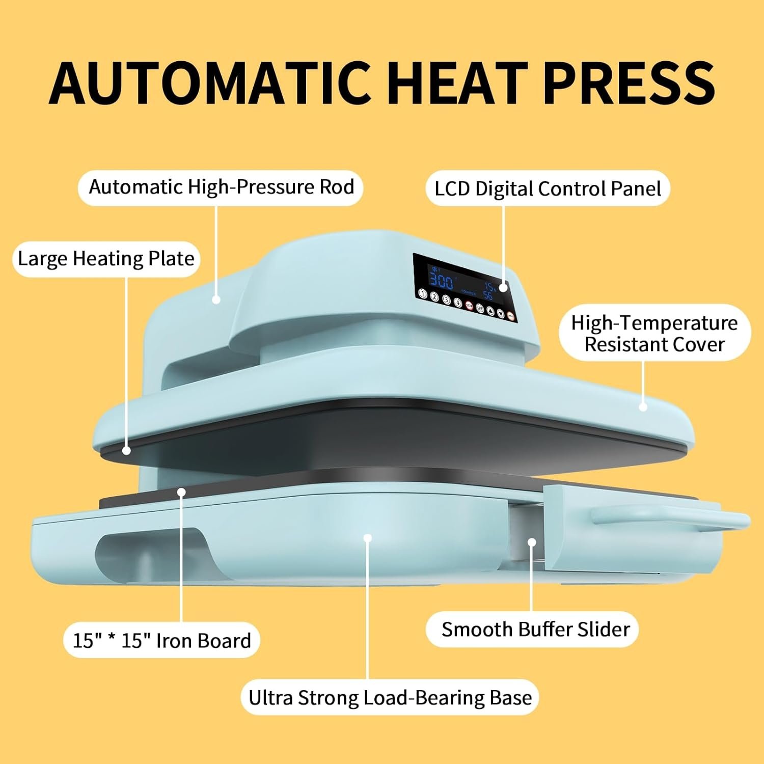 Auto open 38x38cm 15x15 heat press tshirt printing printer machine for t-shirt