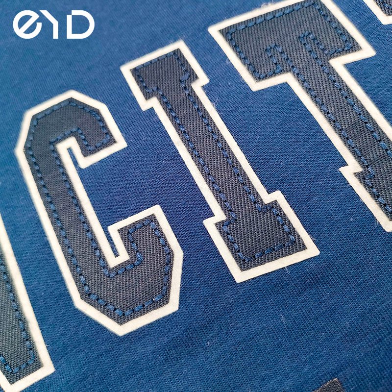 EYD Heat Transfer Printing Colorful Embroidered Custom Jersey Number And Name Heat Transfer For T-Shirts