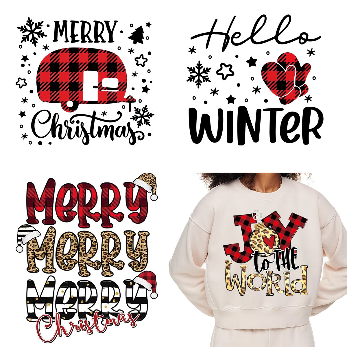dtf transfers iron on heat transfer vinyl Christmas design transfers printing ready to press custom stickers for t shirts