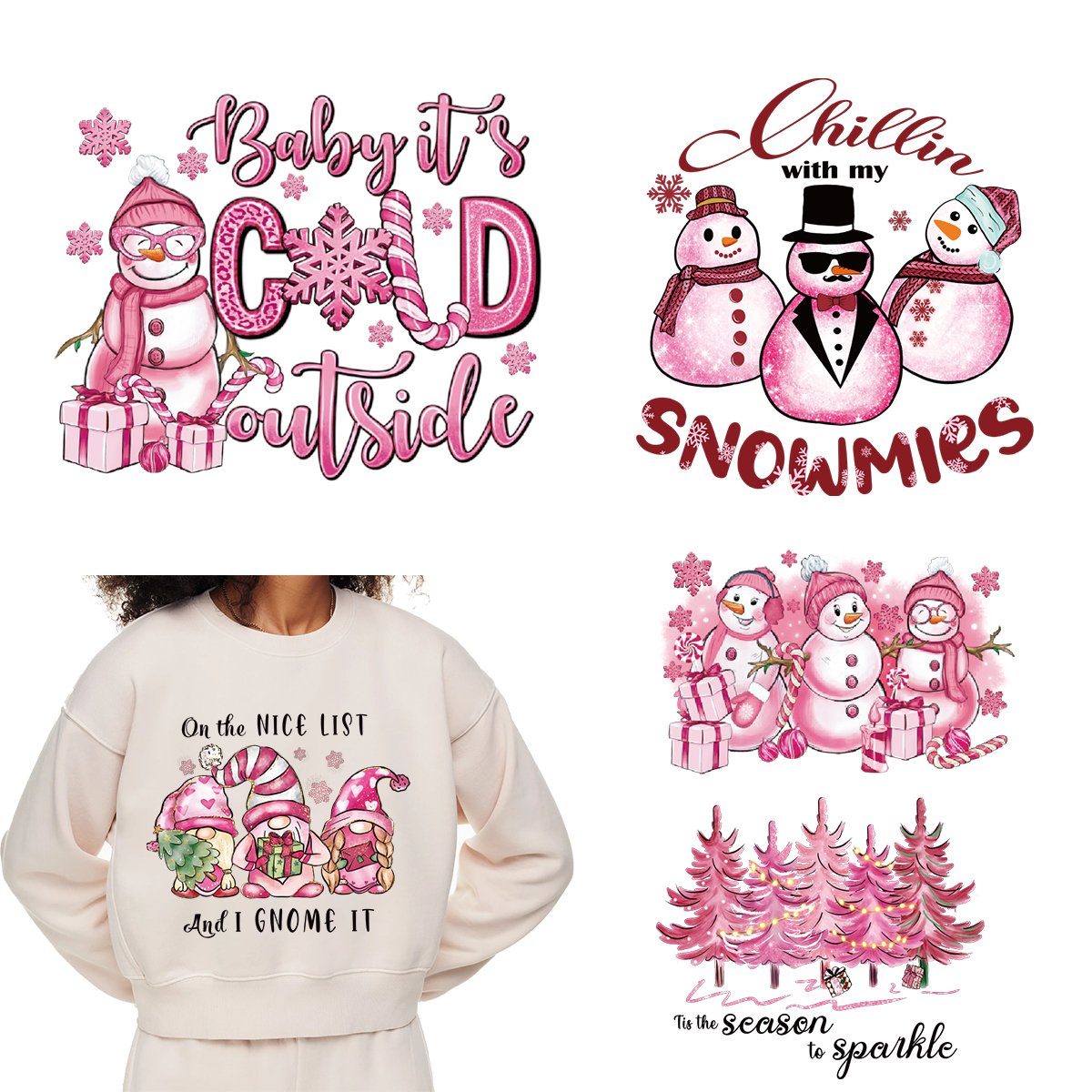 dtf transfers iron on heat transfer vinyl Christmas design transfers printing ready to press custom stickers for t shirts