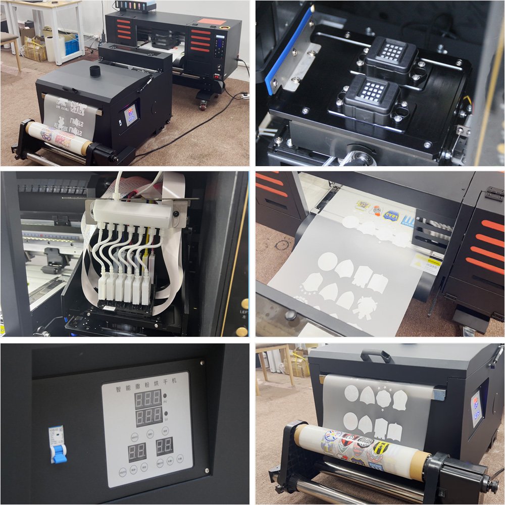 A3 A2 Dual XP600 I3200 30cm 42cm T-shirt Transfer printing machine 2 Heads A2 Dtf Printer with powder shaker machine