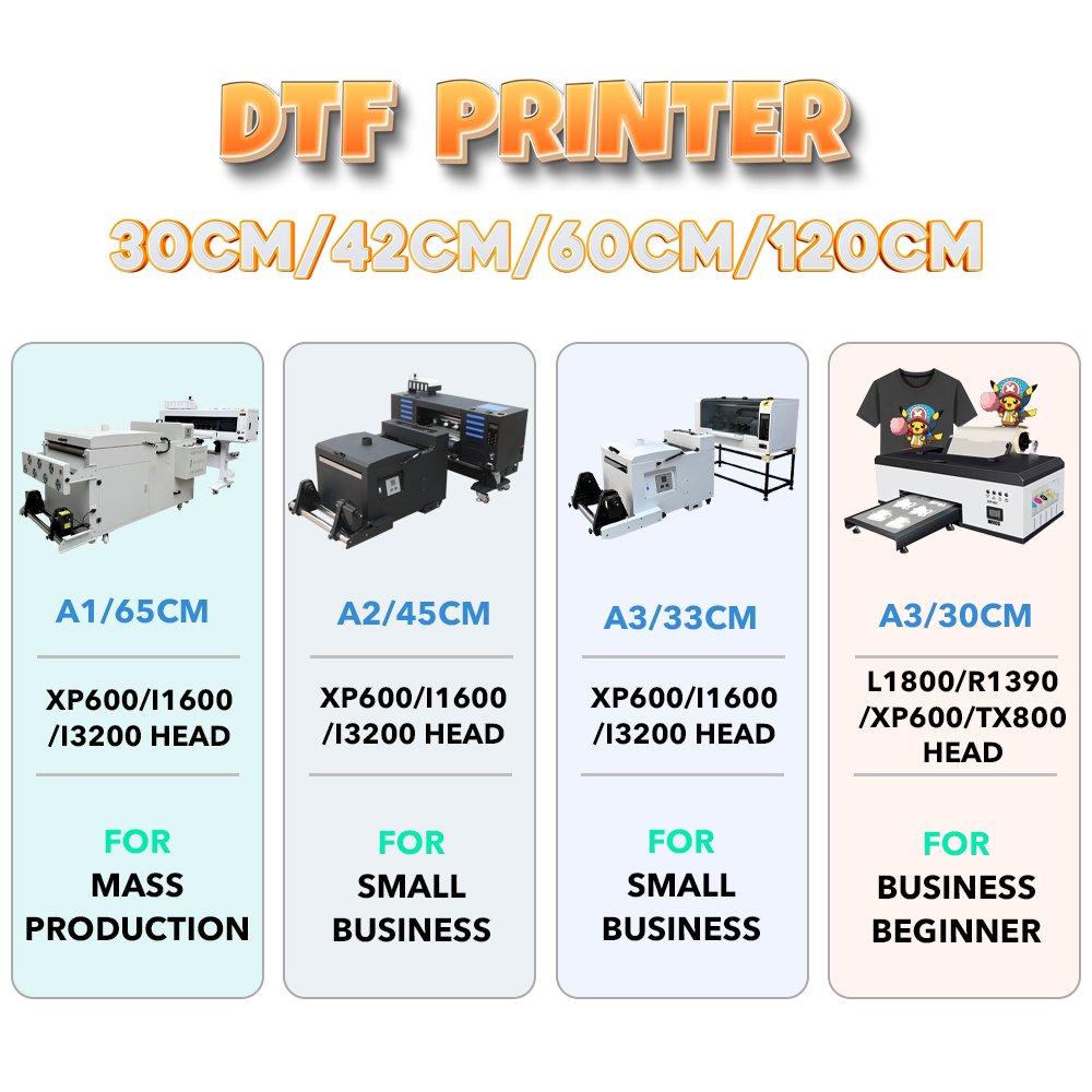 A3 A2 Dual XP600 I3200 30cm 42cm T-shirt Transfer printing machine 2 Heads A2 Dtf Printer with powder shaker machine