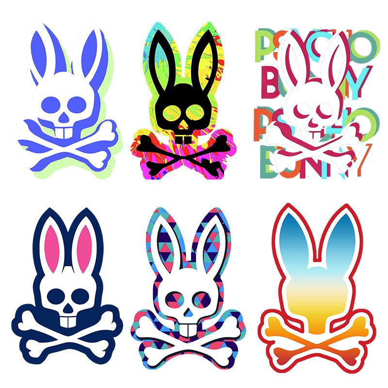 Custom high quality hot press washable rabbit design Label T-shirt clothing Cotton transfer printing DTF heat transfer printing