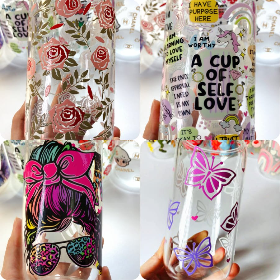 Factory Direct Uv Dtf Wraps 16oz Custom Uvdtf Cup Wraps Glass Stickers Transfer Printing For Mug Coffee Cups Tumblers