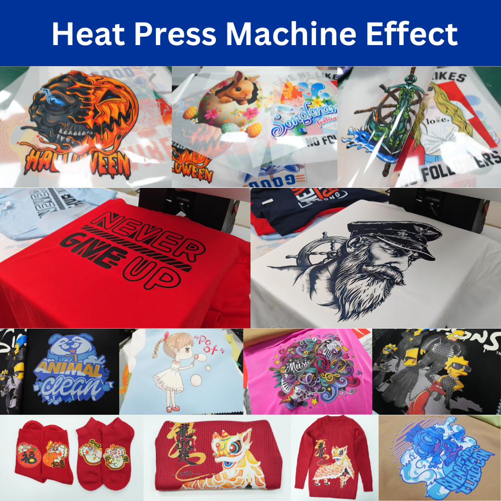 Erasmart Factory Price New model automatic electric Heat Press Machines Work with DTF Printing for T Shirt Clothes Transfer
