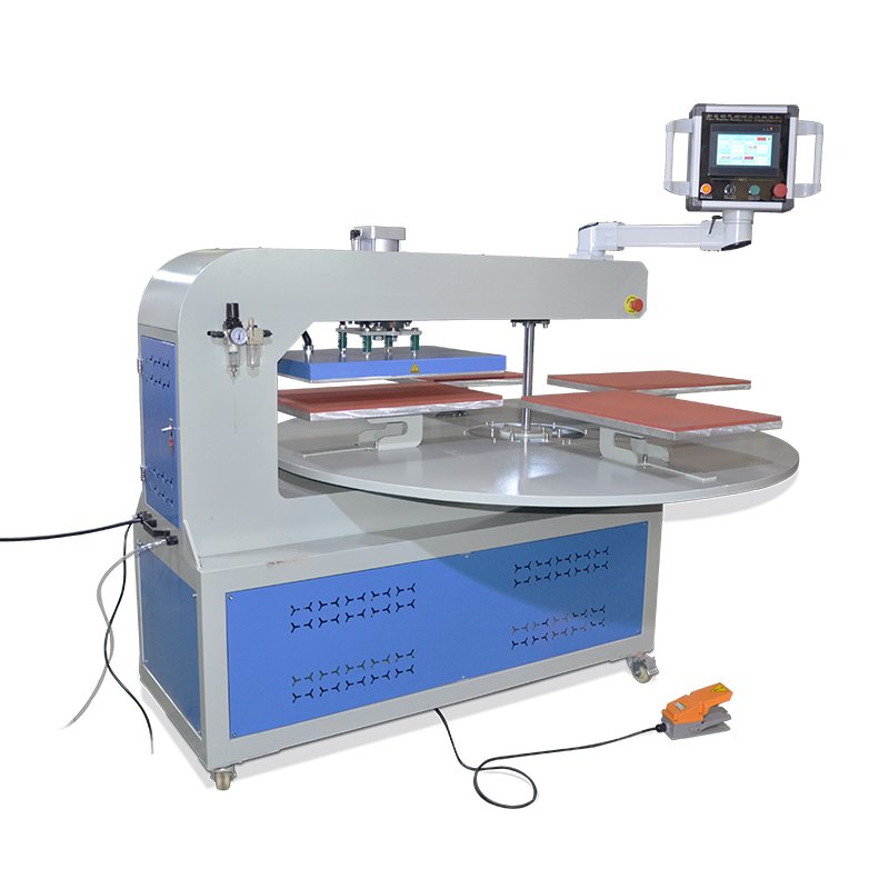 Factory Support Size Customized Automatic 4 worktable rotary pneumatic heat press machine 60x40 for industrial garment t shirt