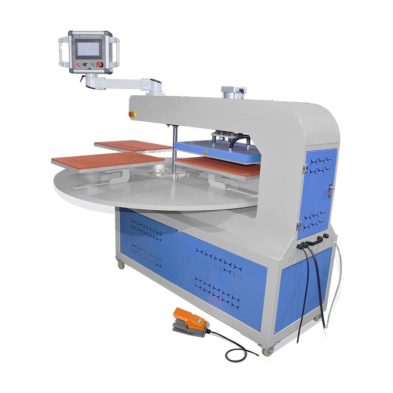 Factory Support Size Customized Automatic 4 worktable rotary pneumatic heat press machine 60x40 for industrial garment t shirt