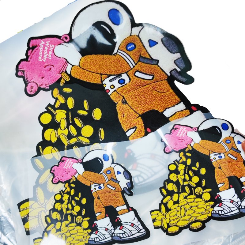 2025 new style High quality good price custom Glitter Heat Transfer printing label logo stickers iron on clothes