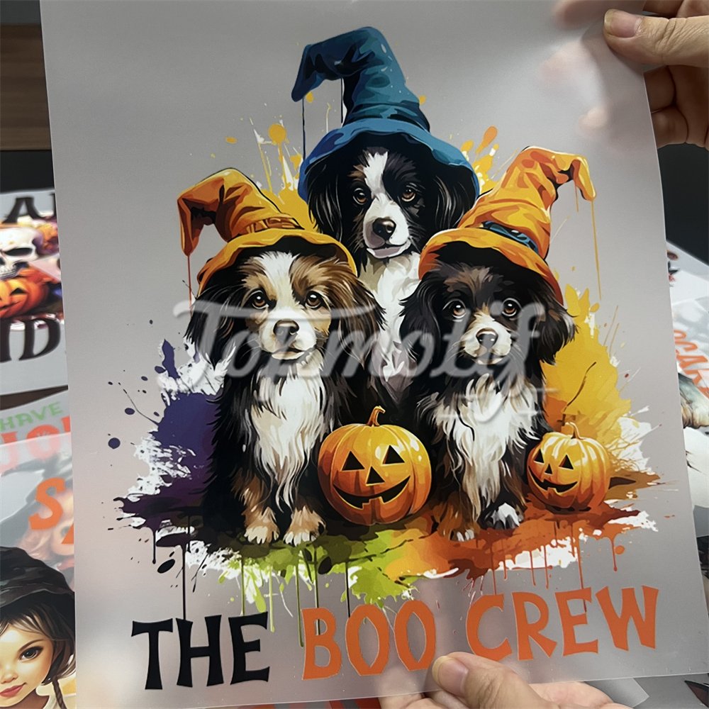 To be spooky 2024 halloween cloth decoration cute sticker iron on appliques dtf heat transfer printing