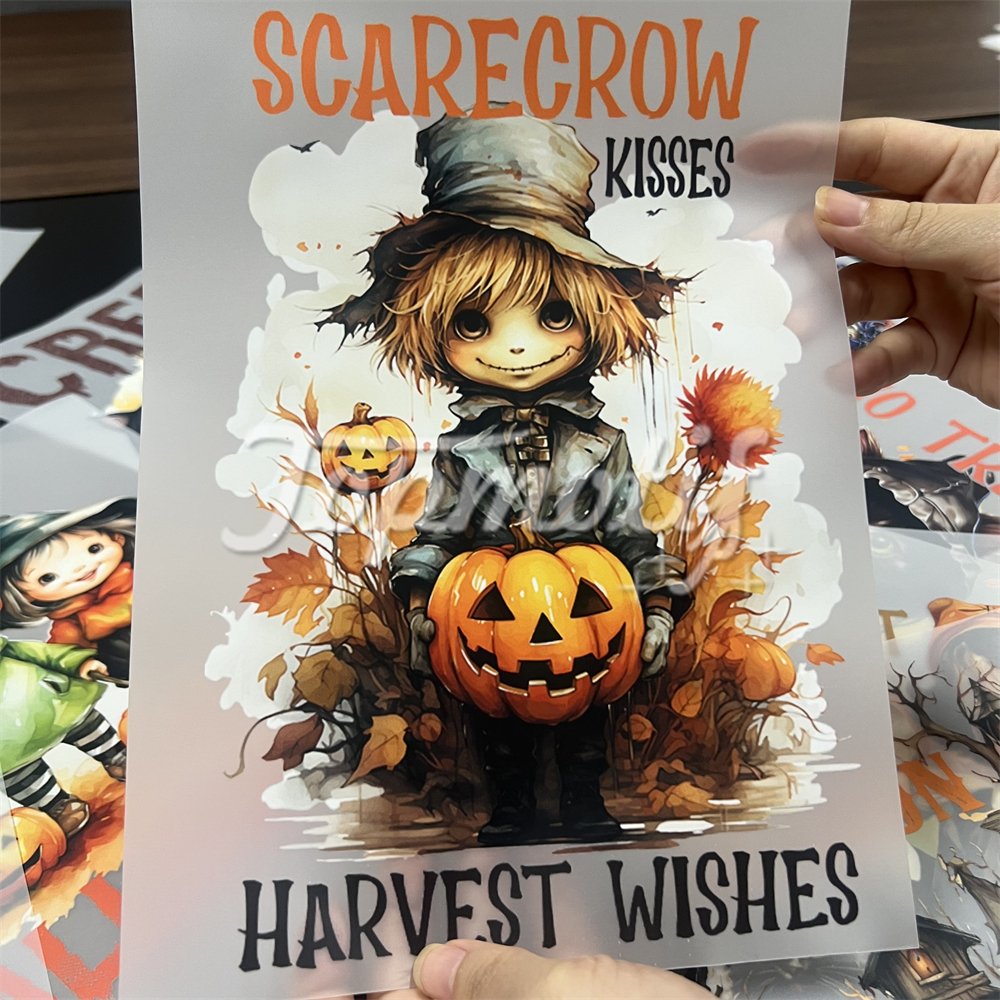 To be spooky 2024 halloween cloth decoration cute sticker iron on appliques dtf heat transfer printing