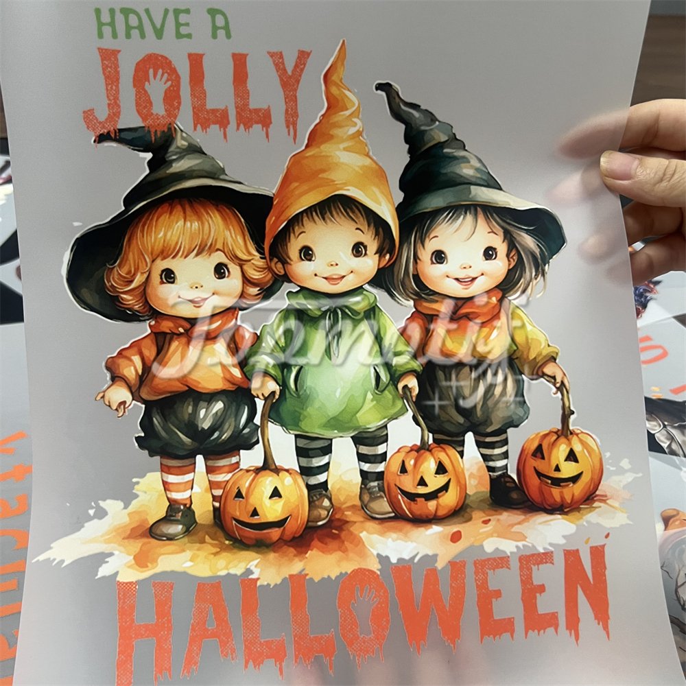 To be spooky 2024 halloween cloth decoration cute sticker iron on appliques dtf heat transfer printing