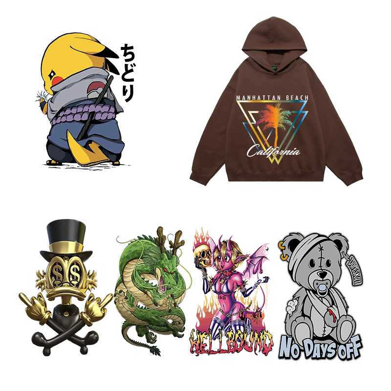 Quanzhou factory processing custom dtf transfers for t shirts uv dtf sticker heat transfer prints