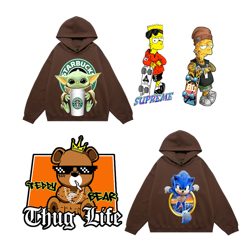 Quanzhou factory processing custom dtf transfers for t shirts uv dtf sticker heat transfer prints