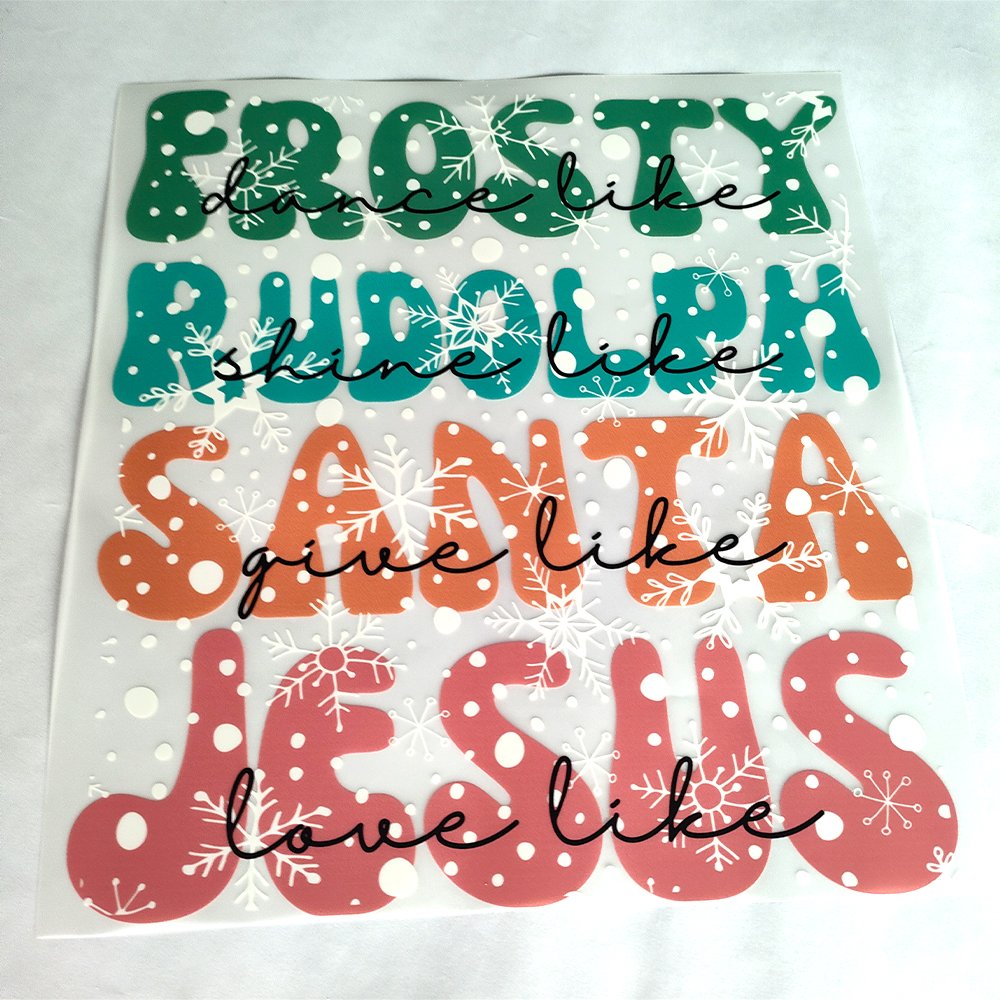 Custom dtf transfers christmas stickers DTF heat transfer designs ready to press screen print dtf heat transfers for clothes