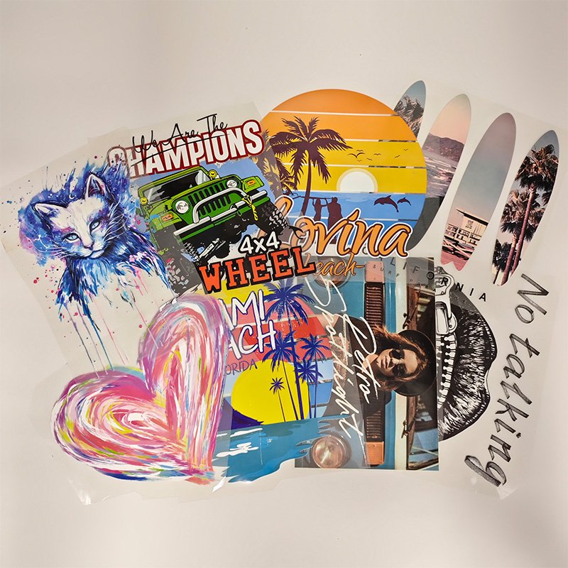 High quality dtf transfers Printed Sticker heat transfer vinyl designs screen heat transfer print stickers for t-shirts