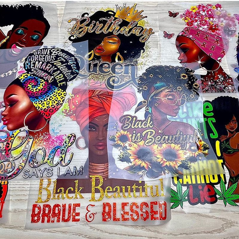Custom Dtf Heat Transfer Prints Press Sticker Durable Fastness Vinyl Designs DTF Thermal Transfer Sticker For T-Shirt