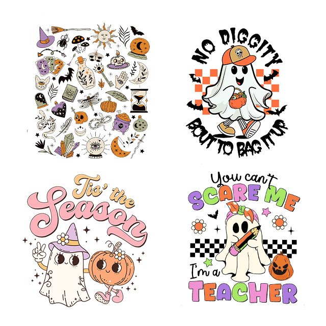 Western Iron On Transfer Patches Western Retro Ghost Heat Transfer Vinyl Stickers DIY Iron On Appliques for Clothing T-Shirt