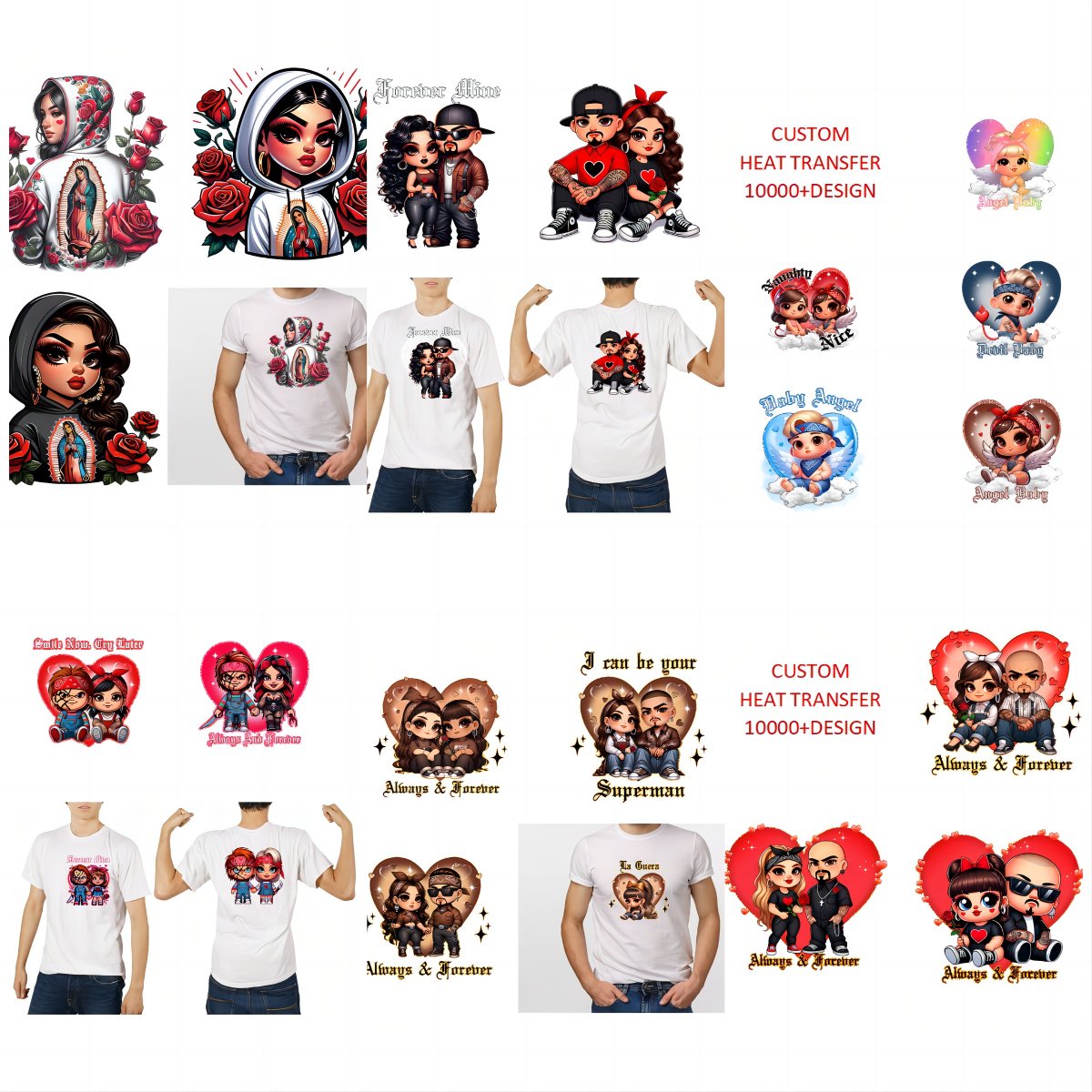 Heat Transfer Product Dtf Heat Transfer Logo Ready Custom Heat Transfer for T-shirt Design Own Factory Wholesale Customized QZYY