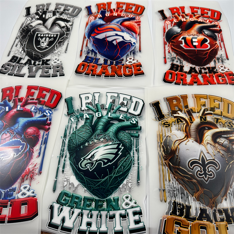 Custom international brand logo pattern transfer can be pressed on the garment