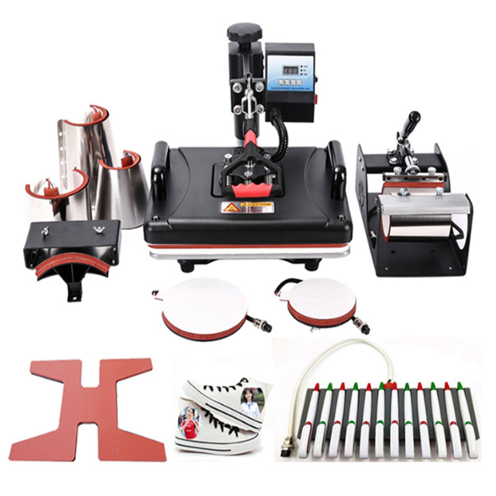 MIDA 10-in-1 Combo Multi-Functional Heat Transfer Press Printing T-shirts Mugs Pens Plate Sublimation Machine