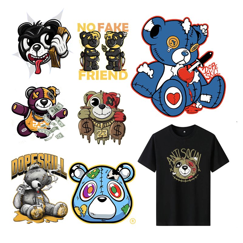 Wholesale plastic screen printing transfer Iron dtf transfer design ready for press screen printing transfer T-shirts