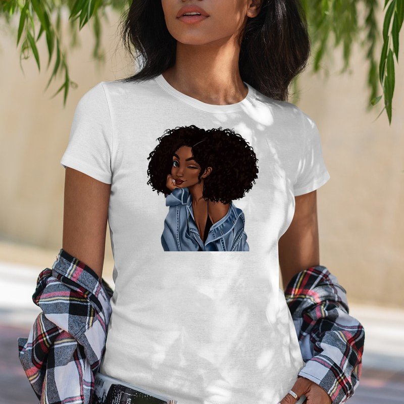 Afro black Girl Custom Heat Transfer Printing Press Heat Transfer Machine for T-shirts Custom Dtf Transfer Print