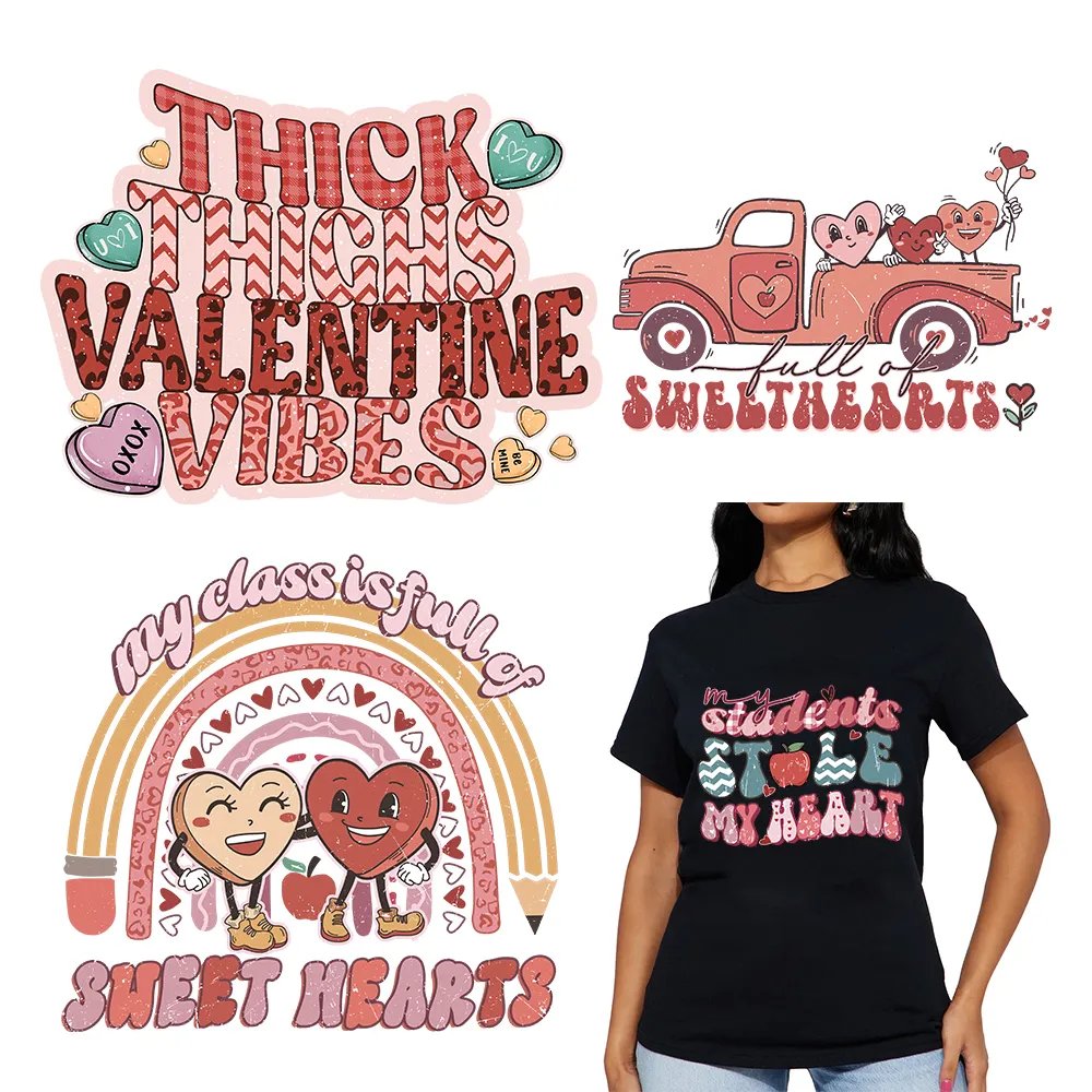 Custom DTF Screen Heat Transfer Printing Design Screen Print Transfers Valentines Day Sticker Plastisol Transfers For T Shirts