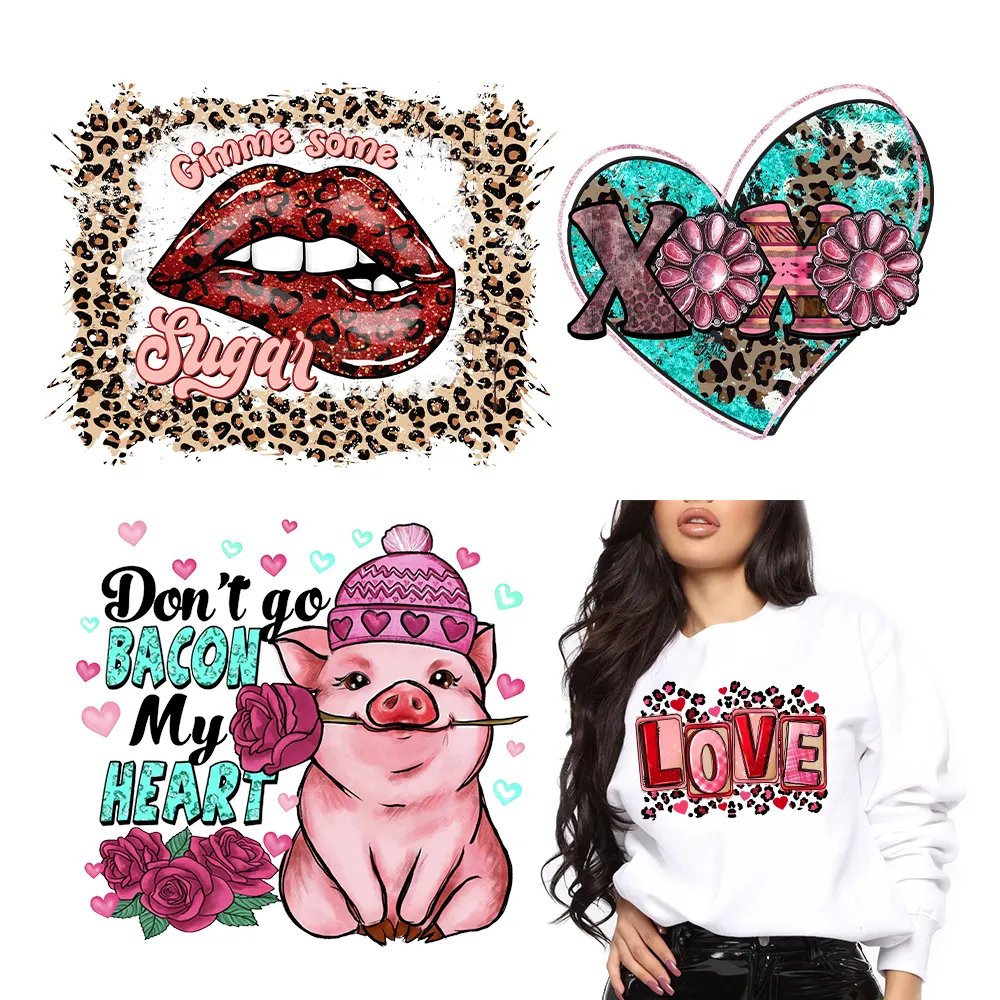 Custom DTF Screen Heat Transfer Printing Design Screen Print Transfers Valentines Day Sticker Plastisol Transfers For T Shirts