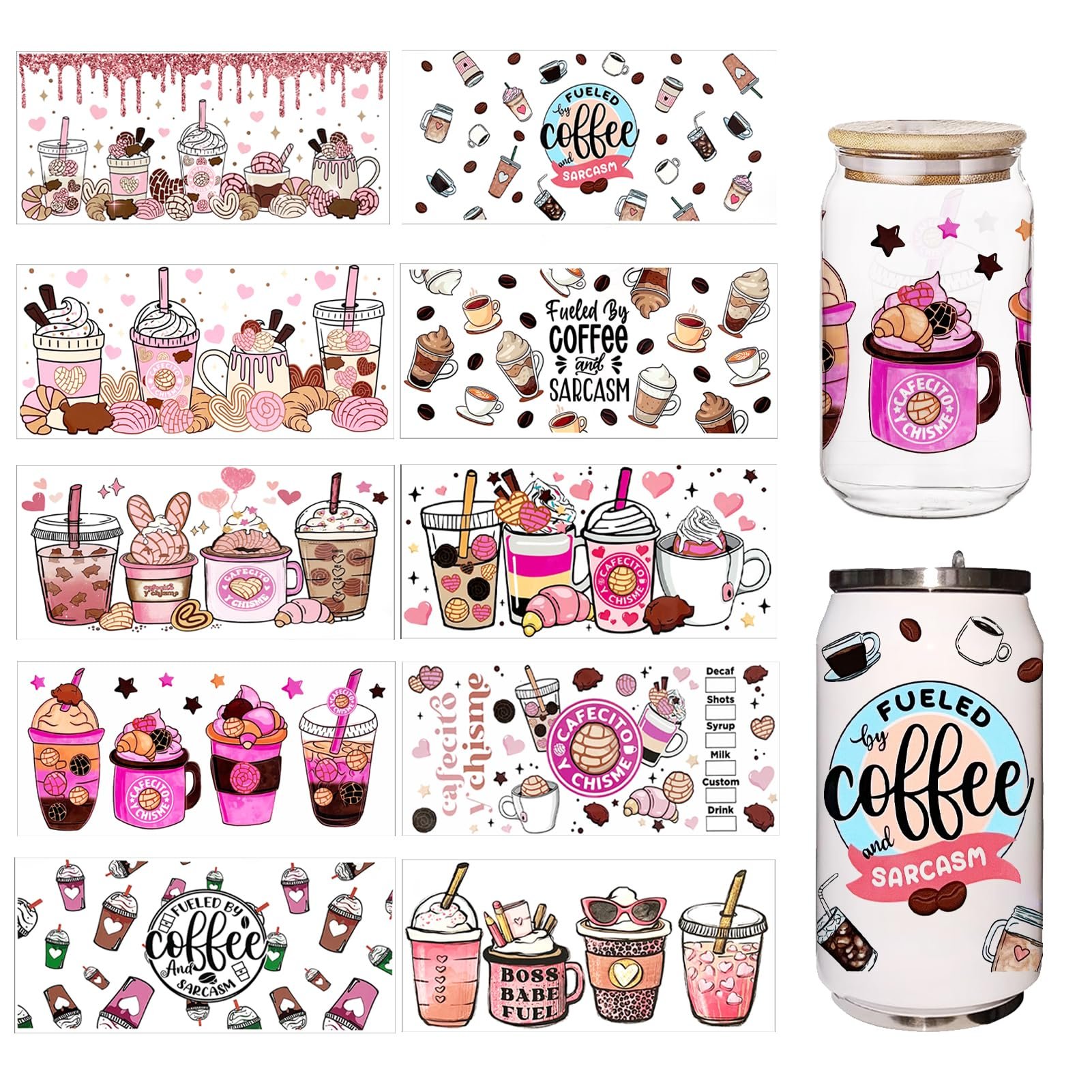 Top Selling Custom 16oz UV DTF Cup Wraps High Adhesive Waterproof Transfer Printing Stickers for Cups