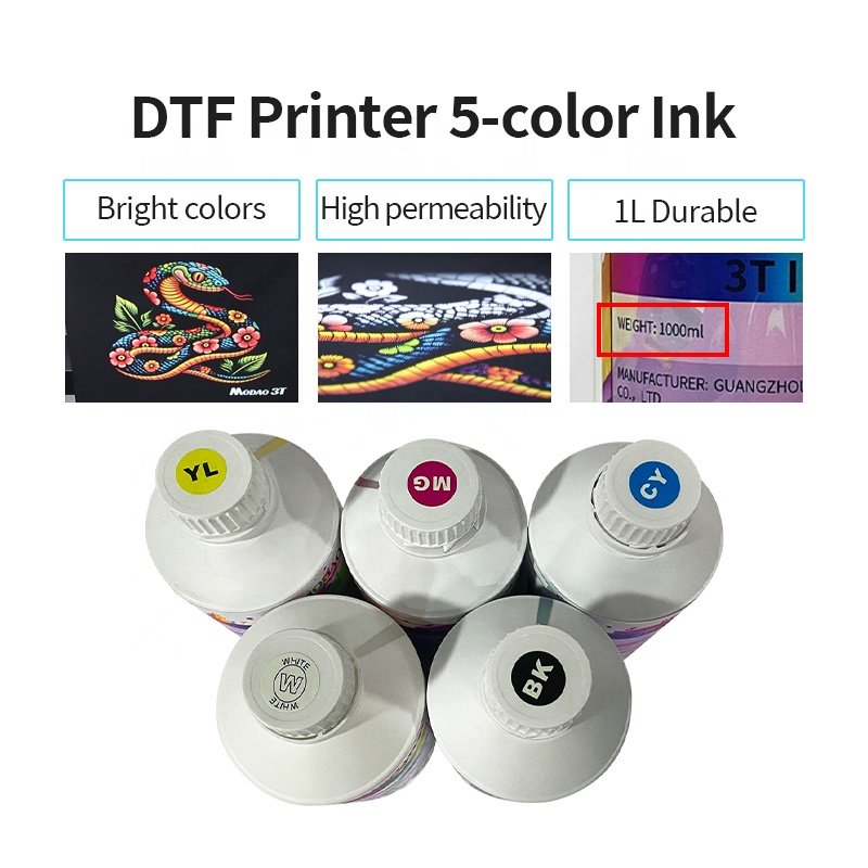 MODAO 3T Dtf Film Transfer Printing Dtf Ink C colors Sublimation Ink Heat Transfer Paper Ink For Dtf Textile Printing