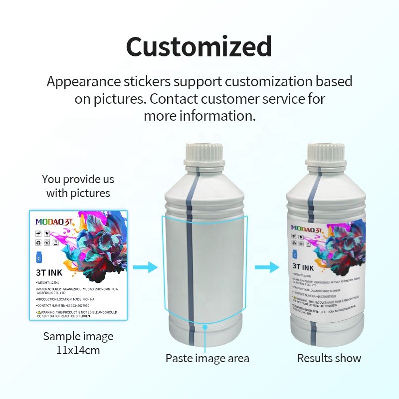 MODAO 3T Dtf Film Transfer Printing Dtf Ink C colors Sublimation Ink Heat Transfer Paper Ink For Dtf Textile Printing