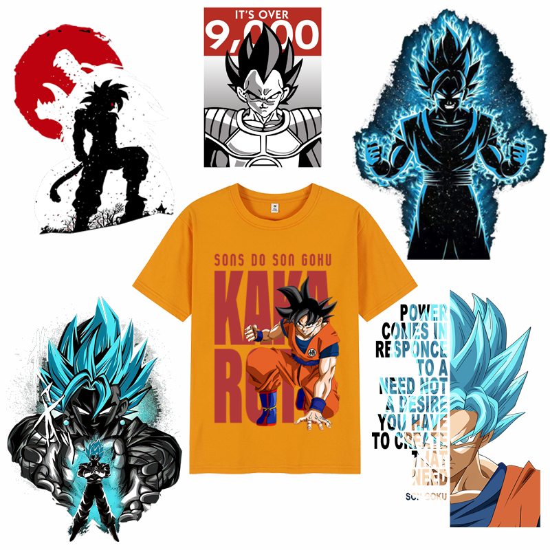 Dragonball Stickers Patches on Heat Transfer Patch Decals for Shirt Clothing Backpack Pillow Covers DTF Printing for Garment
