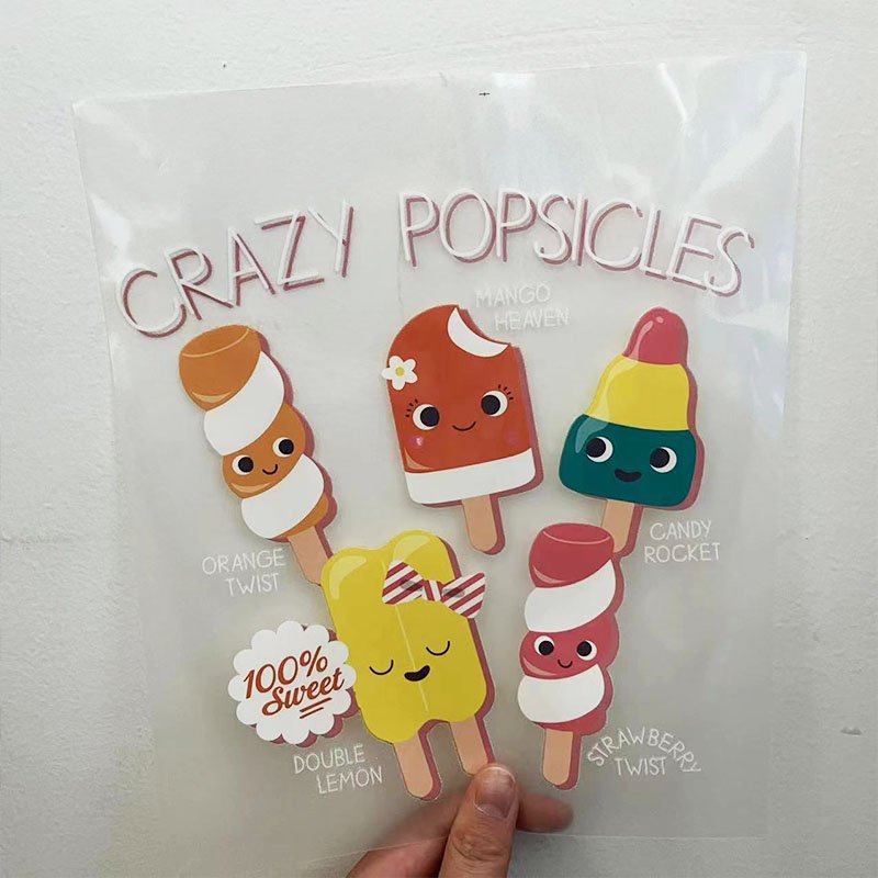 XinHeng Factory Custom Popular Design Pattern Heat Transfer Vinyl Transfer Printing DTF Wholesale Stickers for T-shirts