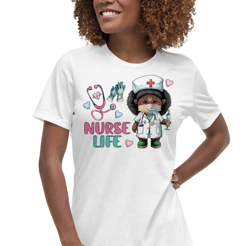 Sublimation Transfers Nurse Plastisol Heat Transfer Vinyl Design Black Women Iron On Transfer Print On T-shirt