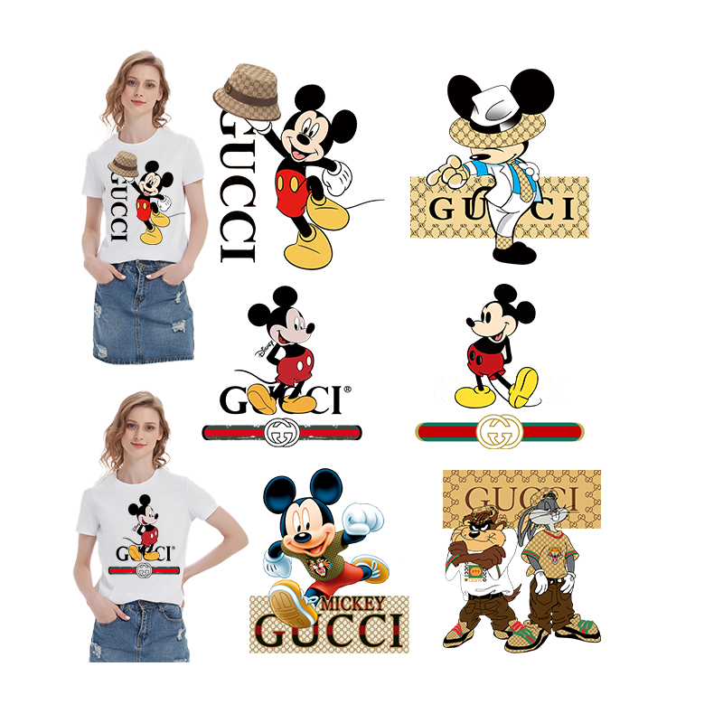 customized color screen heat transfer printing for t shirts Brand cartoon heat transfer vinyls heat transfers for t-shirts