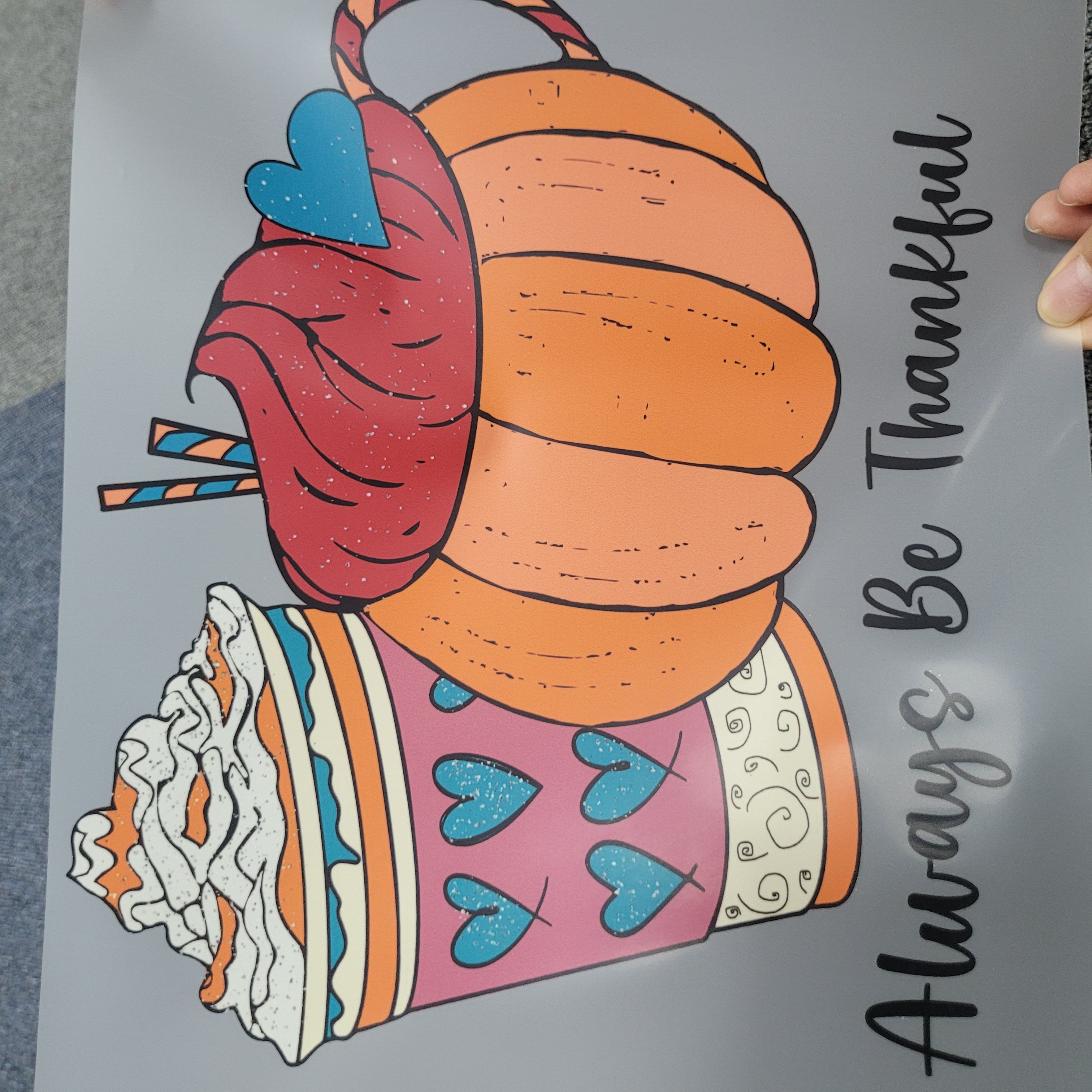 Iron-On Colorful Peace Love Thanksgiving Decals Turkey DTF Heat Transfer Printing Ready To Press For Kids Girls T-Shirts