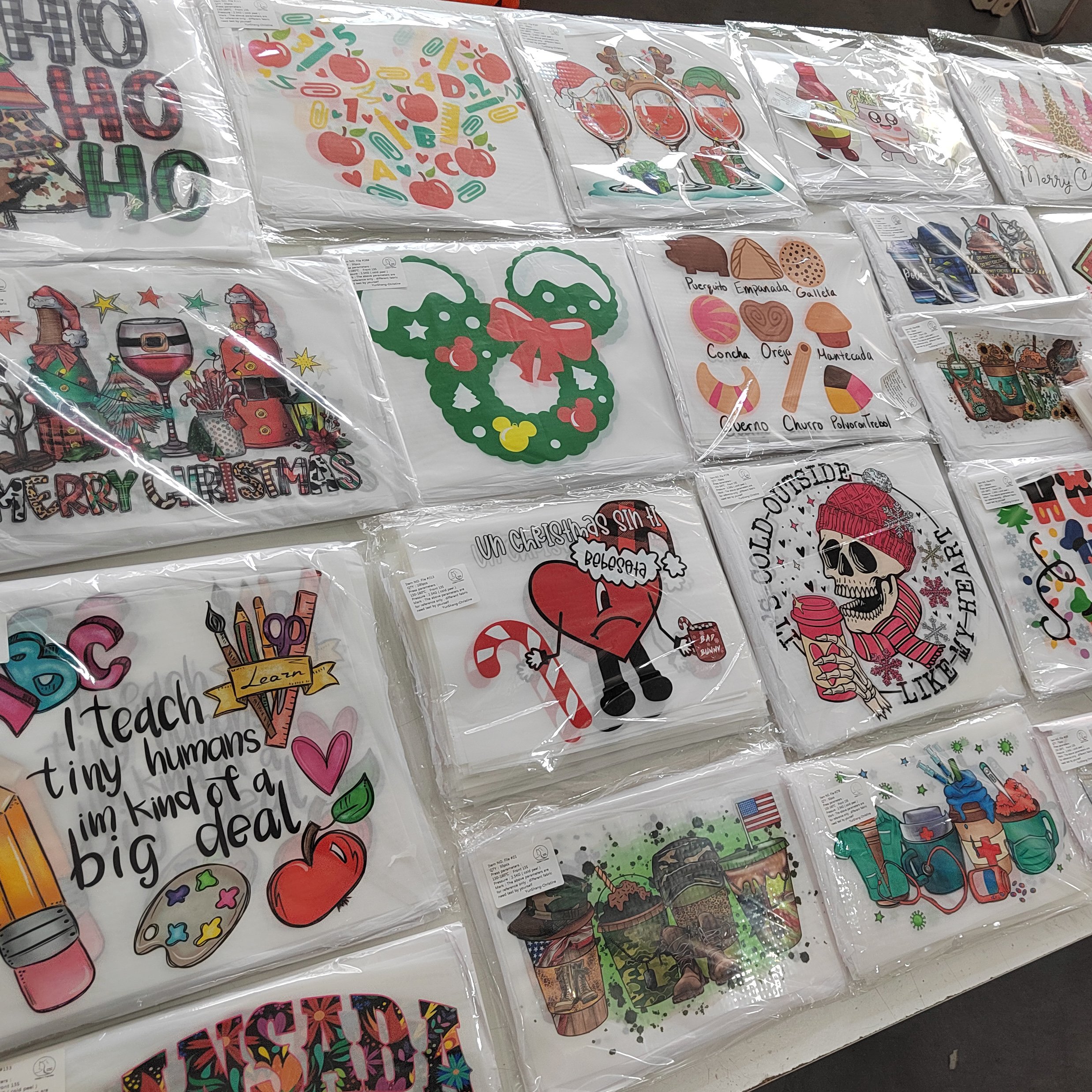 Yunshang Wholesale custom dtf transfer print tshirt stickers dtf transfers designs ready to press Vinyl Clothing Printing